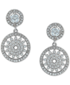 Giani Bernini Cubic Zirconia Flower Circle Drop Earrings In Sterling Silver, Created For Macy's In Sterling Silver