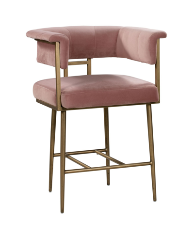 Tov Furniture Astrid Velvet Counter Stool In Pink