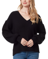 Jessica Simpson Women's Striped Elmira V-neck Sweater In Charcoal