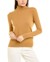 Lafayette 148 Metallic Trim Cashmere Turtleneck Sweater In Brown