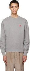 Ami Alexandre Mattiussi Ami De Caur Cotton Jersey Sweatshirt In Grey