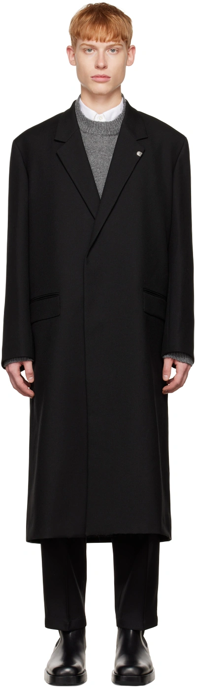 Jil Sander Black Sharp Coat In 001 - Black