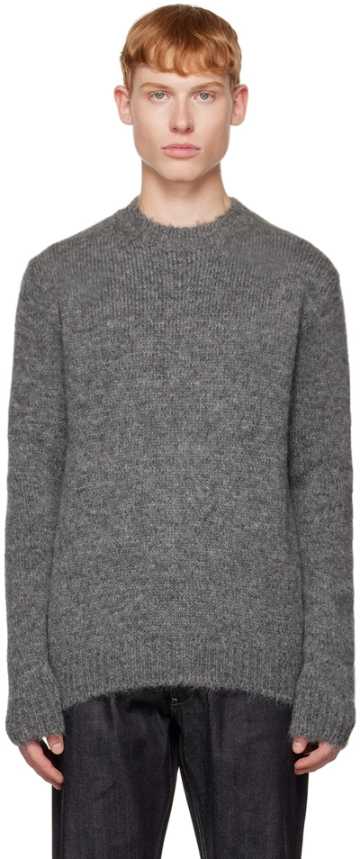 Jil Sander Gray Crewneck Sweater In 023 - Stone