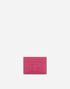 Dolce & Gabbana Calfskin Card Holder With Dg Logo In Lilac