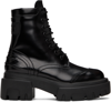 MSGM BLACK LEATHER BOOTS