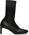 JIL SANDER BLACK SQUARE TOE ANKLE BOOTS