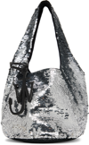 Jw Anderson Mini Sequin Shopper Bag In Argento