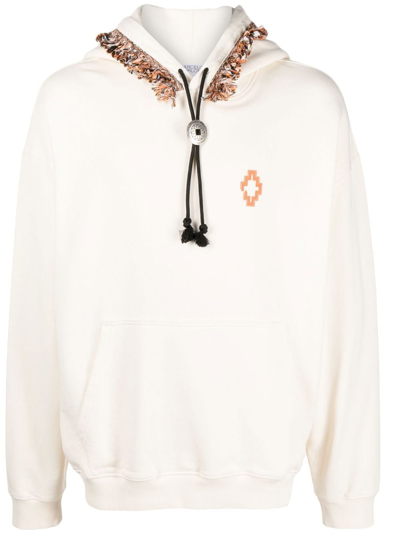 Marcelo Burlon County Of Milan Fringes Comfort Logo-print Hoodie In 中性色