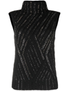 Ermanno Scervino Embellished Roll-neck Top In 黑色