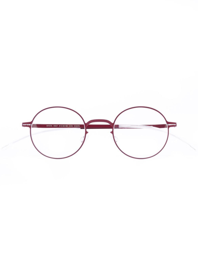 Mykita Round-frame Eyeglasses In Red