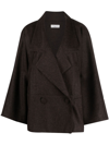 Veronique Leroy A-line Double-breasted Blazer In 褐色