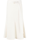 Chloé Ruffled Belted Midi Dress In 中性色