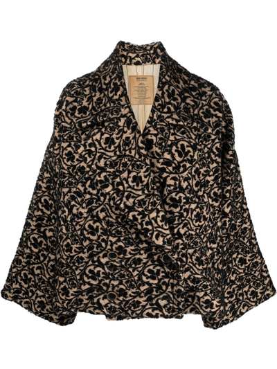 Uma Wang Oversize Jacquard-pattern Jacket In 黑色