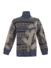 Barena Venezia Turtleneck Knit Sweater In Blue
