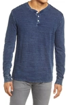 Rails Skhi Long Sleeve Cotton Henley In Dark Wash
