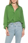 Alexia Admor Amber Classic Boyfriend Fit Button-up Shirt In Bright Green