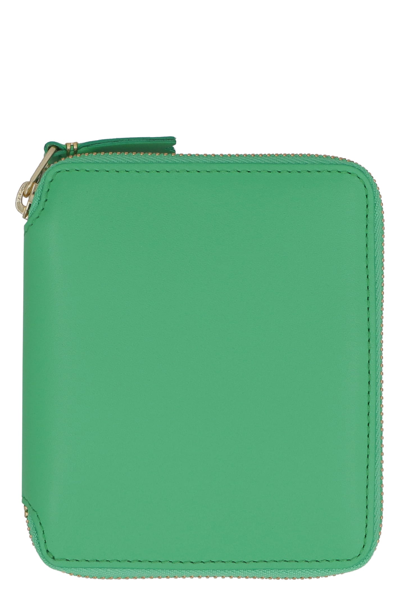 Comme Des Garçons Small Leather Wallet In Green