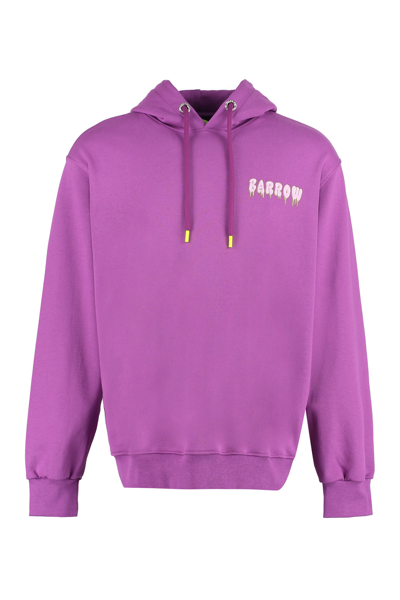 Barrow Logo Cotton Hoodie In Pink