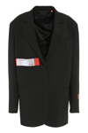 Heron Preston Logo Tape Tailored Viscose Blend Blazer In Black