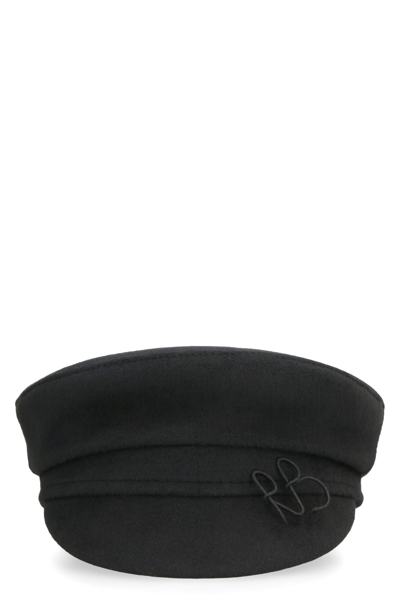 Ruslan Baginskiy Logo Embroidered Newsboy Hat In Black