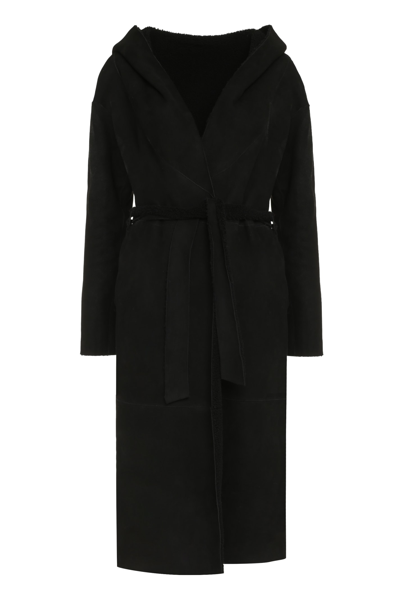 Salvatore Santoro Suede Coat In Black