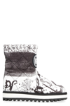 Dolce & Gabbana Nylon Ankle Boots With Logo Print In Multicolor