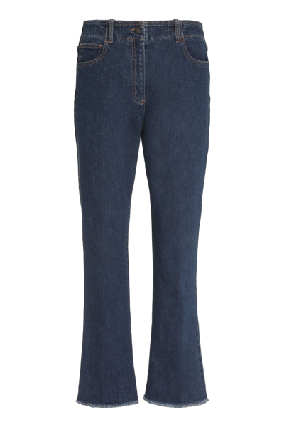 Peserico Cropped Flared Jeans In Denim