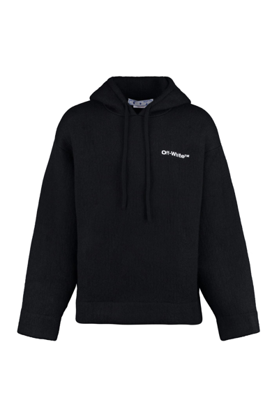 Off-white Knitted Hoodie In Black,white