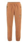 Barrow Textured Fabric Jogging Pants With Elastic Waistband In Orange