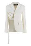 Jacquemus La Veste Baccala Cutout Wool-blend Twill Blazer In White