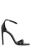 Saint Laurent Bea 90 Black Patent Leather Sandals In Black