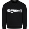 Dsquared2 Black Sweatshirt For Kids With Logo In Black