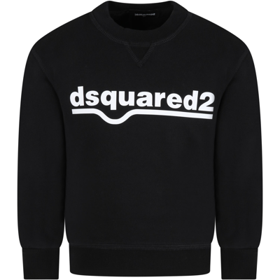 Dsquared2 Black Sweatshirt For Kids With Logo