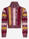 Dsquared2 Short Ribbed Turtleneck Top With Long Sleeves In Pink