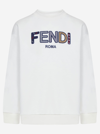 Fendi Kids' Sweatshirt In White