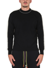 Ambush Cross-neck Knit Sweater With Ribbed Collar In Black