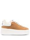 Ash Moby Be Kind Faux Fur Flatform Sneakers In Beige