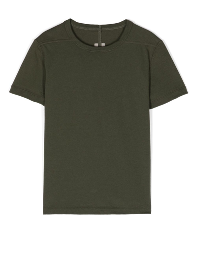 Rick Owens Kids' Short-sleeve Seam-detail T-shirt In Green