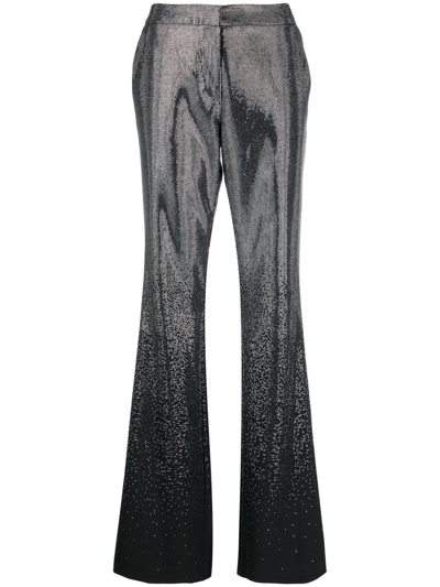 Off-white Crystal-embellished Wide-leg Trousers In Black