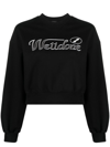 WE11 DONE LOGO-PRINT CROPPED SWEATSHIRT