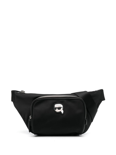 Karl Lagerfeld Large Ikonik Belt Bag In Black