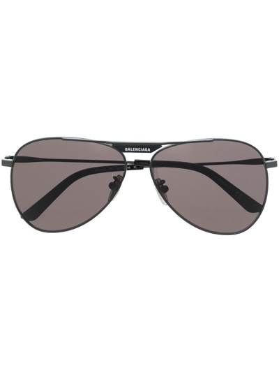 Balenciaga Pilot Frame Sunglasses In Black