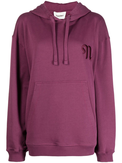 Nanushka Ever Embroidered Logo Hoodie In Purple