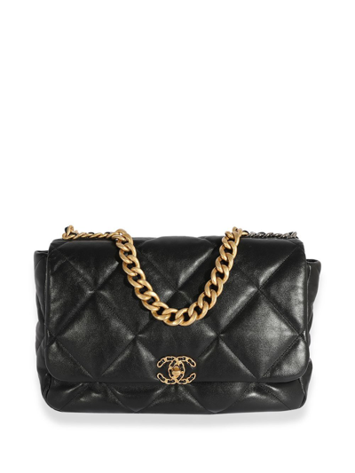 Pre-owned Chanel Large 19 Shoulder Bag In Black