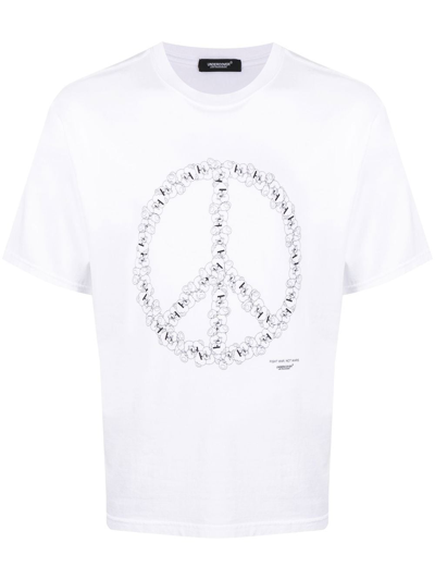 Undercover Peace-logo Print T-shirt In White