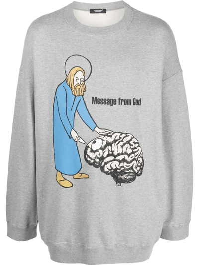 Undercover Message From God Graphic Sweatshirt In Grey
