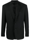 Versace La Greca Single-breasted Wool Blazer In Black