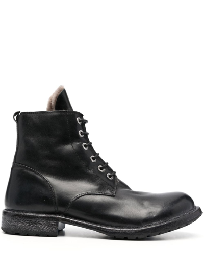 Moma 35mm Lace-up Leather Boots In Black