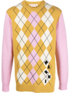 MARNI ARGYLE-CHECK KNIT JUMPER