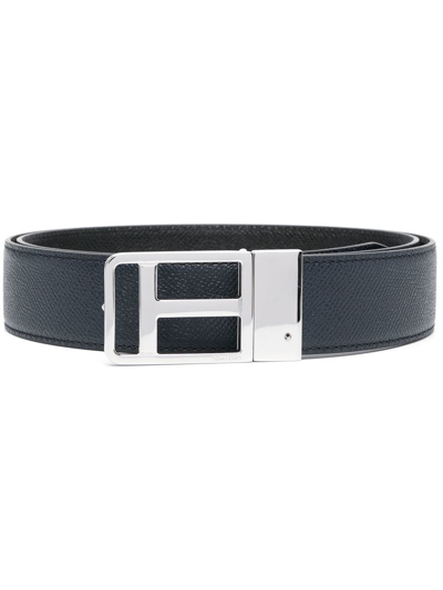 Tom Ford Logo-buckle Leather Belt In Blue